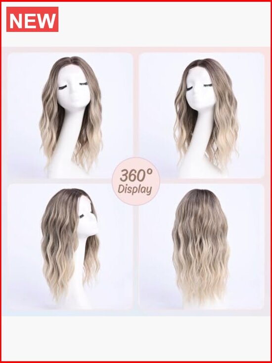 18 Inch Medium Length Wavy Wig Lace Front Heat Resistant Synthetic main image 6